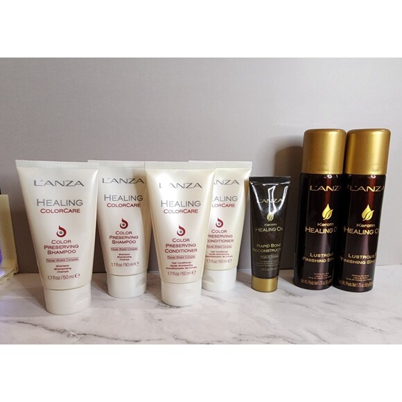 L’ANZA Healing ColorCare + Healing Oil – 7 Pc Travel Size Set (New) - Picture 1 of 9